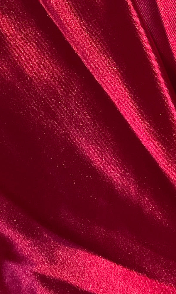 Milan Mermaid Satin Evening Gown-Ruby