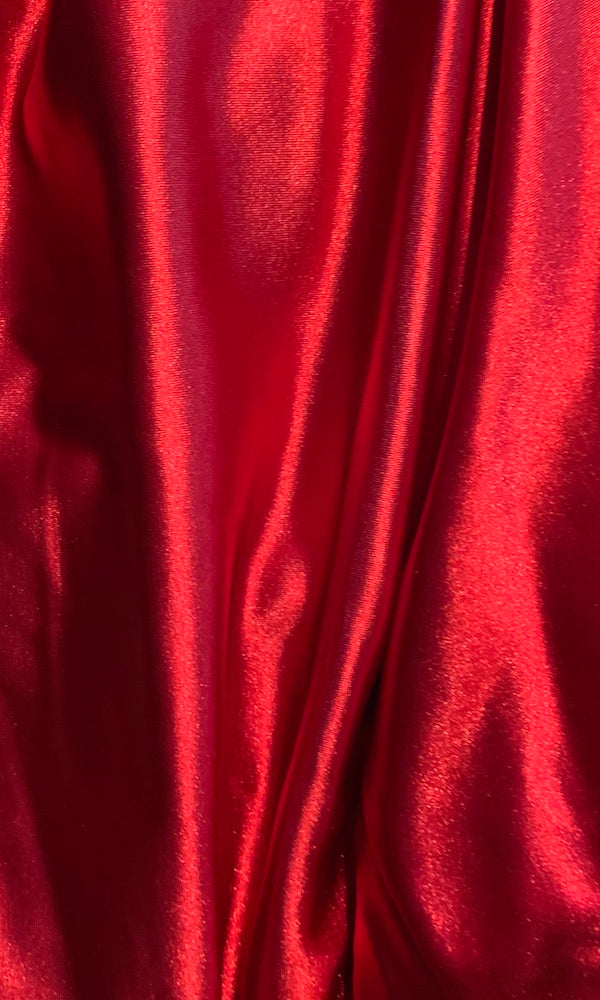 Milan Mermaid Satin Evening Gown-Lipstick Red