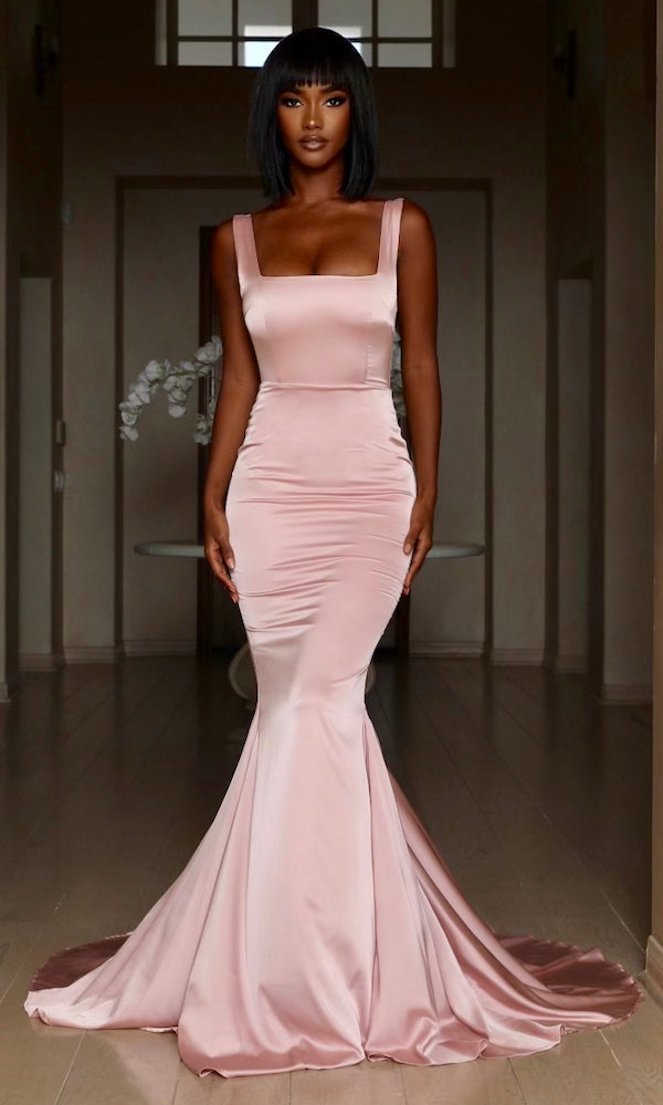 Giselle Mermaid Evening Gown- Blush